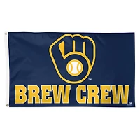 WinCraft Milwaukee Brewers 3' x 5' Single-Sided Deluxe Team Slogan Flag