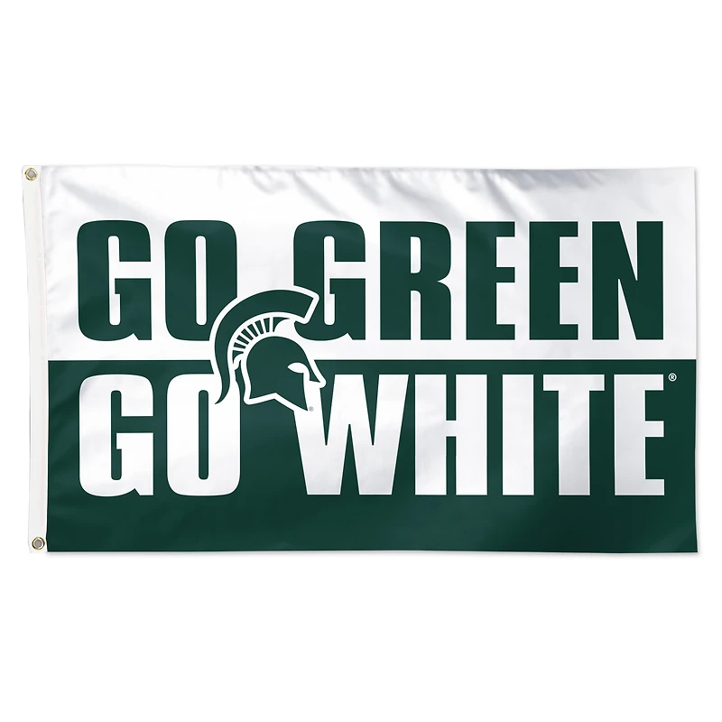 WinCraft Michigan State Spartans 3' x 5' Single-Sided Deluxe Team Slogan Flag