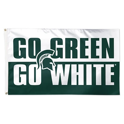 WinCraft Michigan State Spartans 3' x 5' Single-Sided Deluxe Team Slogan Flag