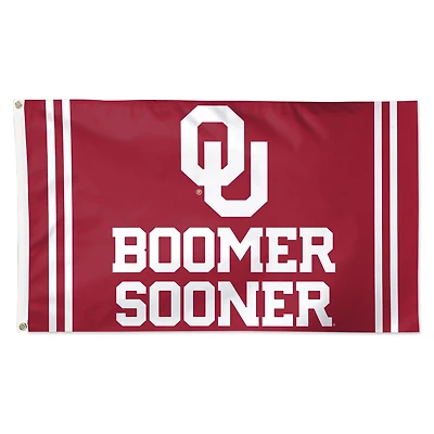 WinCraft Oklahoma Sooners 3' x 5' Single-Sided Deluxe Team Slogan Flag