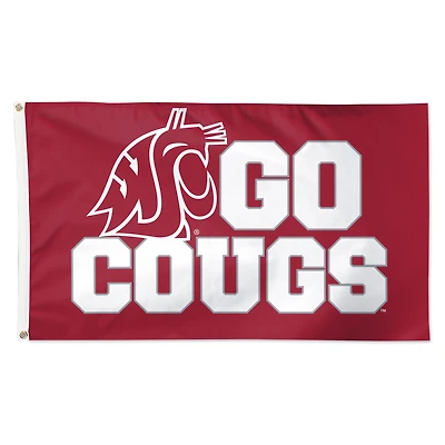 WinCraft Washington State Cougars 3' x 5' Single-Sided Deluxe Team Slogan Flag