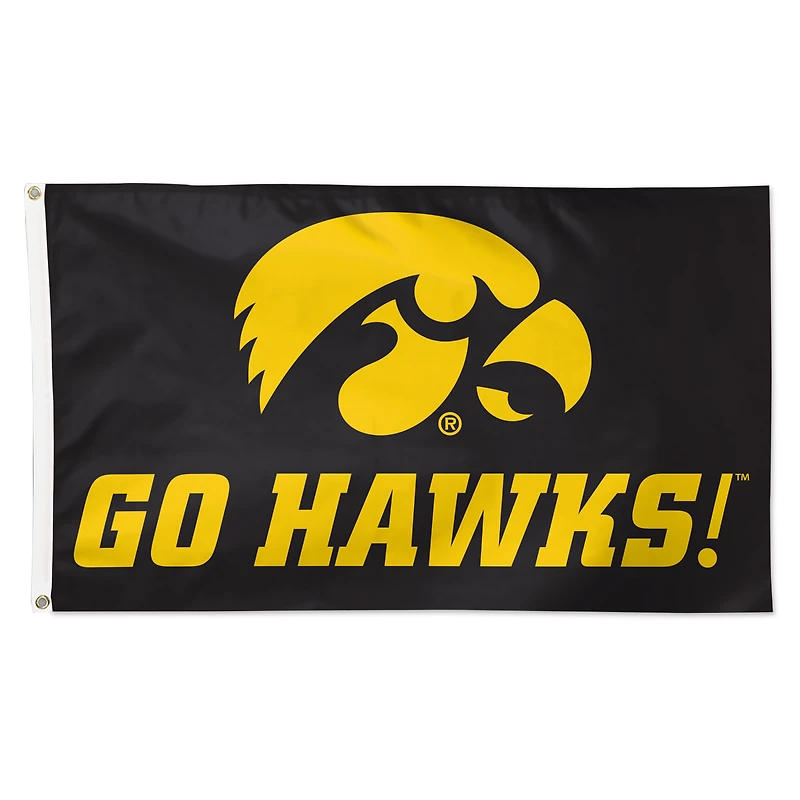 WinCraft Iowa Hawkeyes 3' x 5' Single-Sided Deluxe Team Slogan Flag