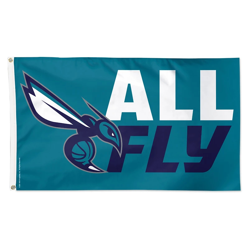 WinCraft Charlotte Hornets 3' x 5' Single-Sided Deluxe Team Slogan Flag