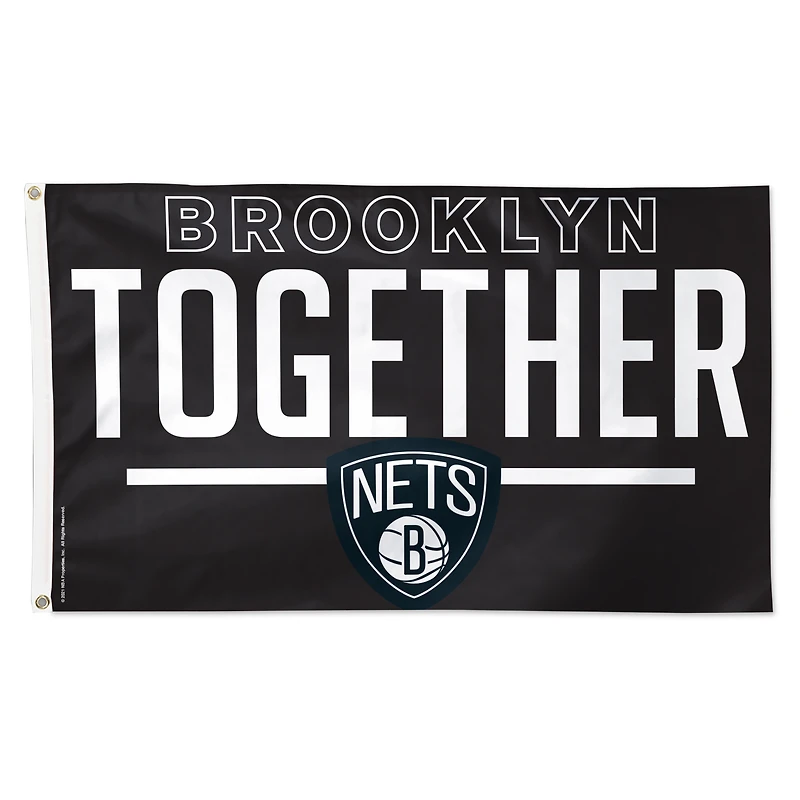 WinCraft Brooklyn Nets 3' x 5' Single-Sided Deluxe Team Slogan Flag