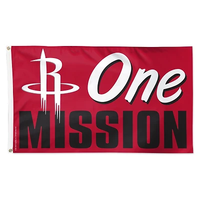 WinCraft Houston Rockets 3' x 5' Single-Sided Deluxe Team Slogan Flag