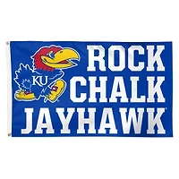 WinCraft Kansas Jayhawks 3' x 5' Single-Sided Deluxe Team Slogan Flag