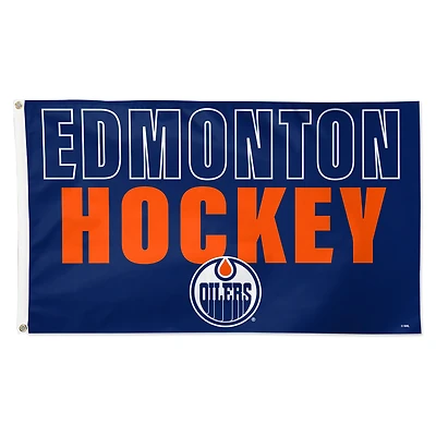 WinCraft Edmonton Oilers 3' x 5' Single-Sided Team Location Deluxe Flag
