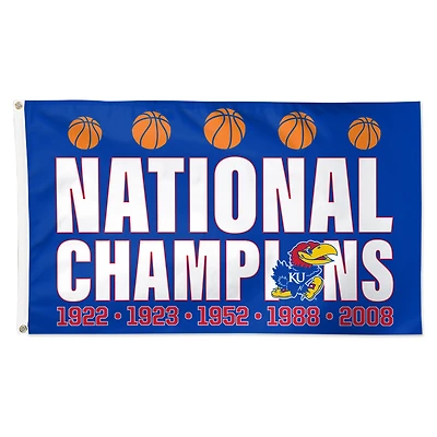WinCraft Kansas Jayhawks 3' x 5' Single-Sided Heritage Inspired Deluxe Milestone Flag