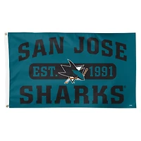 WinCraft San Jose Sharks 3' x 5' Single-Sided Franchise Establishment Deluxe Flag