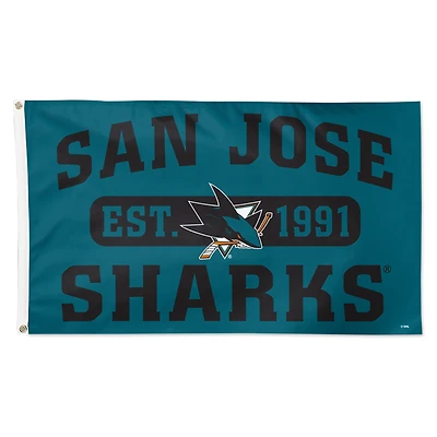 WinCraft San Jose Sharks 3' x 5' Single-Sided Franchise Establishment Deluxe Flag