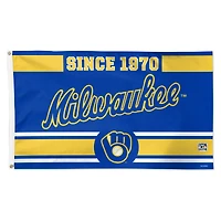 WinCraft Milwaukee Brewers 3' x 5' Single-Sided Franchise Establishment Deluxe Flag