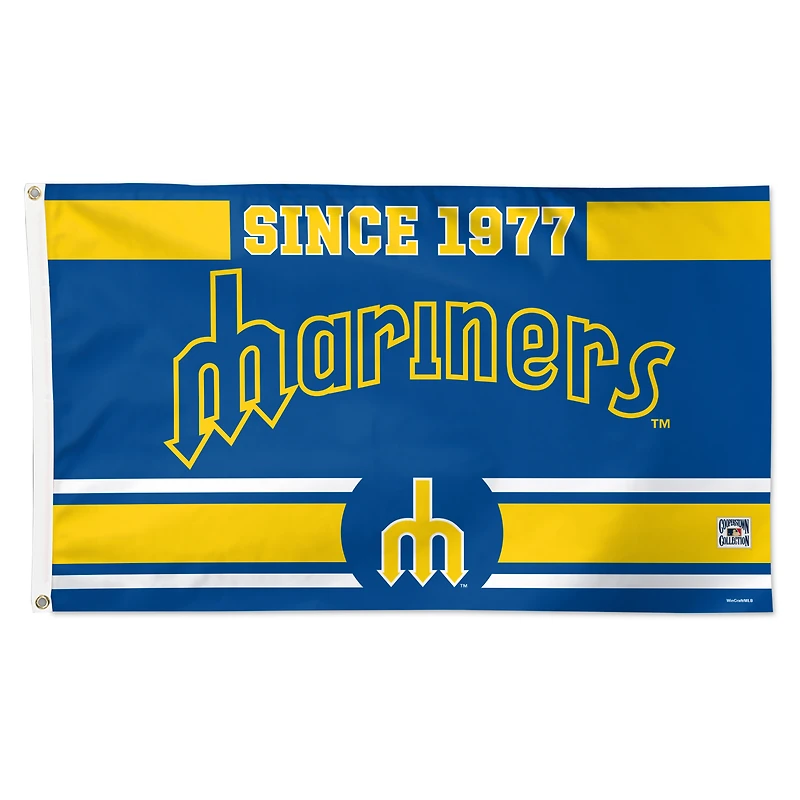 WinCraft Seattle Mariners 3' x 5' Single-Sided Franchise Establishment Deluxe Flag