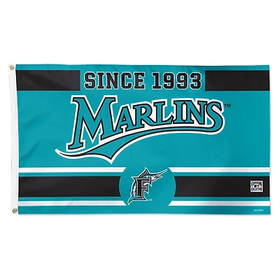 WinCraft Miami Marlins 3' x 5' Single-Sided Franchise Establishment Deluxe Flag