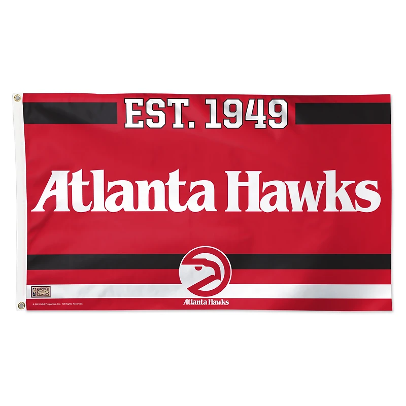 WinCraft Atlanta Hawks 3' x 5' Single-Sided Franchise Establishment Deluxe Flag