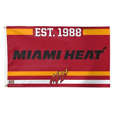 WinCraft Miami Heat 3' x 5' Single-Sided Franchise Establishment Deluxe Flag