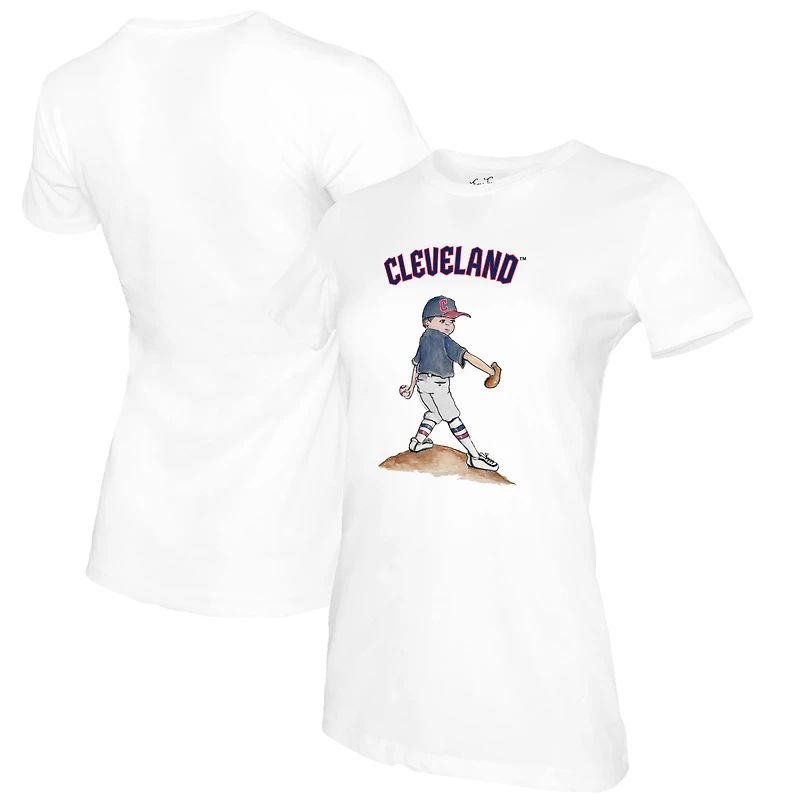 Women's Tiny Turnip White Cleveland Guardians Clemente T-Shirt