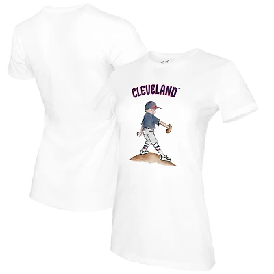 Women's Tiny Turnip White Cleveland Guardians Clemente T-Shirt