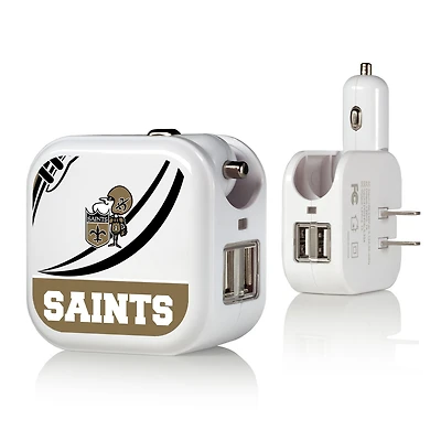 New Orleans Saints 2-in-1 Pastime Design USB Charger