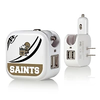 New Orleans Saints 2-in-1 Pastime Design USB Charger