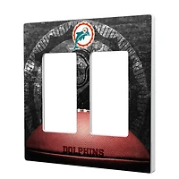 Miami Dolphins Legendary Design Double Rocker Lightswitch Plate
