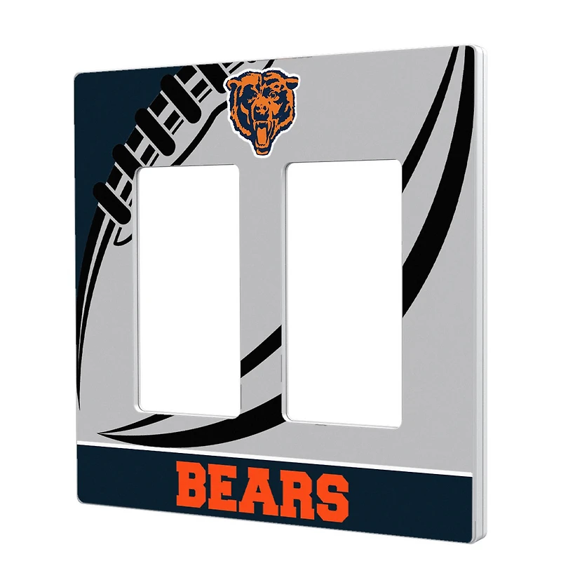 Chicago Bears Passtime Design Double Rocker Lightswitch Plate