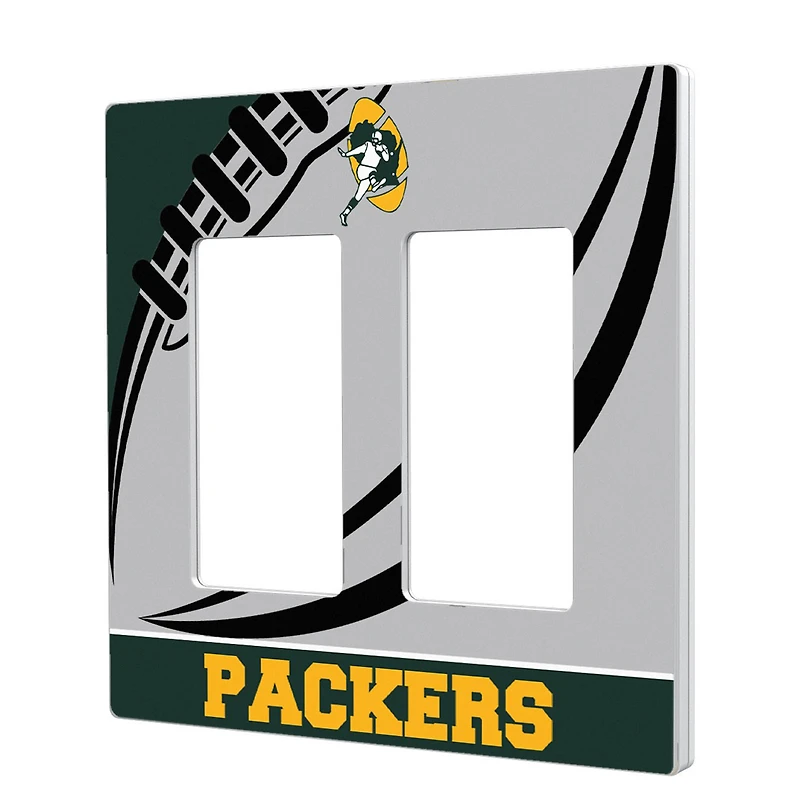 Green Bay Packers Passtime Design Double Rocker Lightswitch Plate