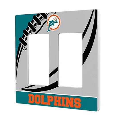 Miami Dolphins Passtime Design Double Rocker Lightswitch Plate