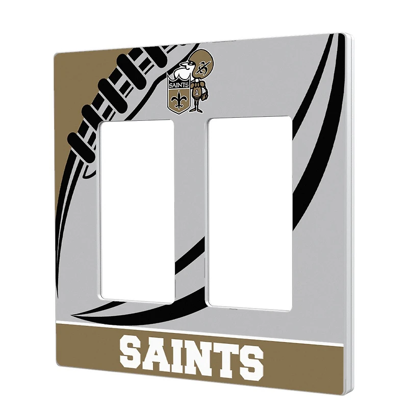 New Orleans Saints Passtime Design Double Rocker Lightswitch Plate