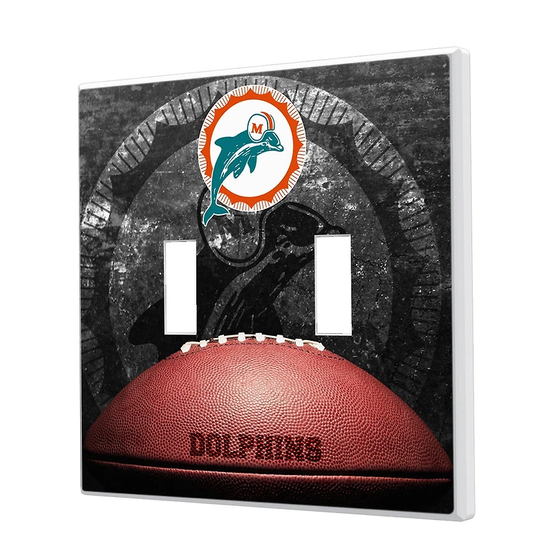 Miami Dolphins Legendary Design Double Toggle Lightswitch Plate