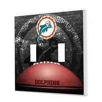 Miami Dolphins Legendary Design Double Toggle Lightswitch Plate