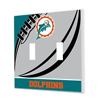 Miami Dolphins Passtime Design Double Toggle Lightswitch Plate