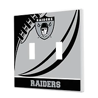Oakland Raiders Passtime Design Double Toggle Lightswitch Plate