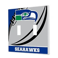 Seattle Seahawks Passtime Design Double Toggle Lightswitch Plate