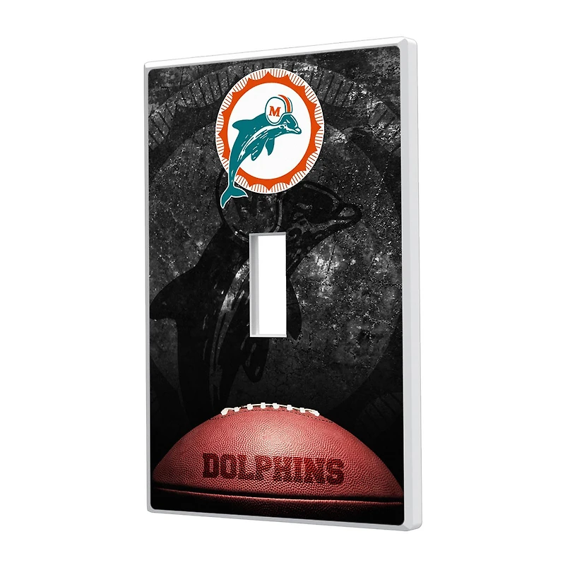 Miami Dolphins Legendary Design Single Toggle Lightswitch Plate