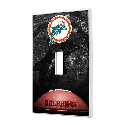 Miami Dolphins Legendary Design Single Toggle Lightswitch Plate