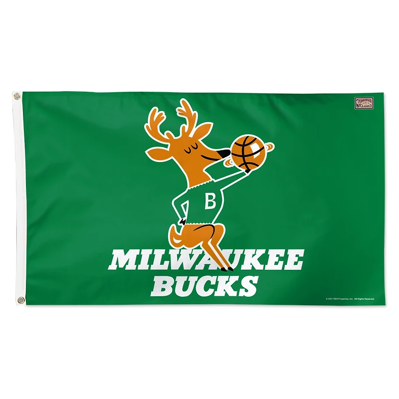 WinCraft Milwaukee Bucks 3' x 5' Single-Sided Heritage Deluxe Flag