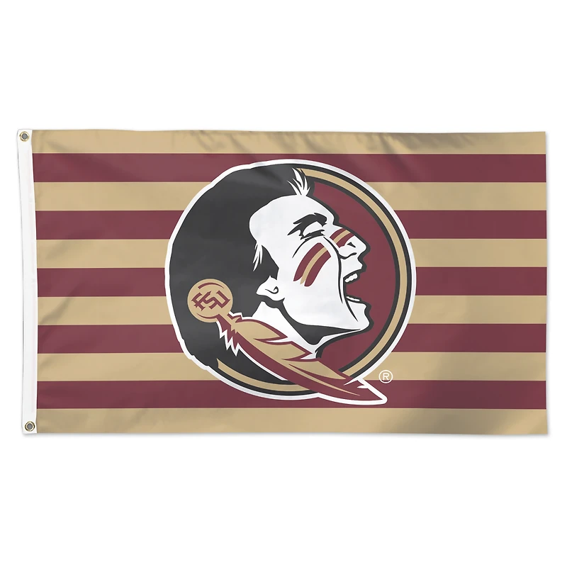 WinCraft Florida State Seminoles 3' x 5' Team Stripe Deluxe Single-Sided Flag