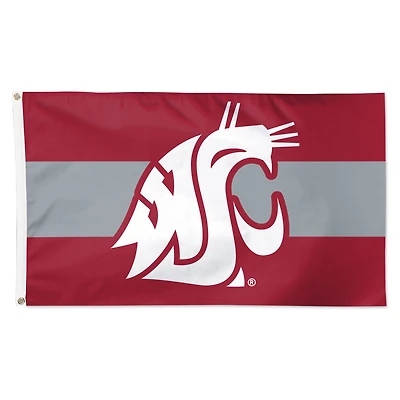 WinCraft Washington State Cougars 3' x 5' Horizontal Stripe Deluxe Single-Sided Flag