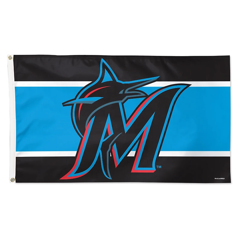 WinCraft Miami Marlins 3' x 5' Horizontal Stripe Deluxe Single-Sided Flag