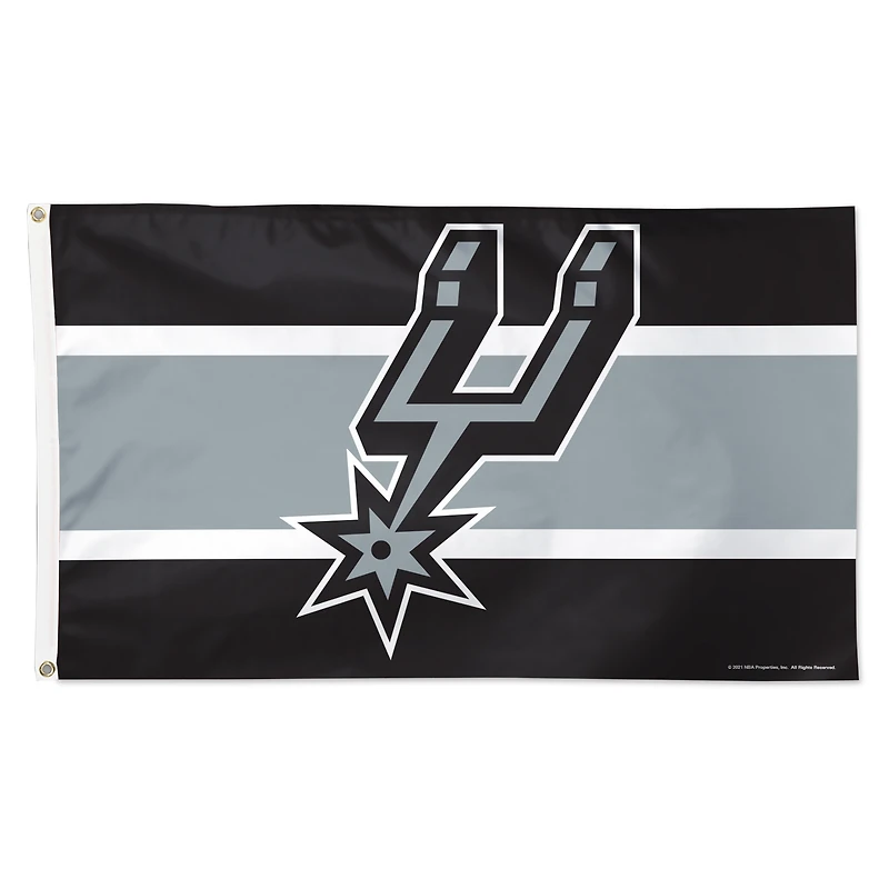 WinCraft San Antonio Spurs 3' x 5' Horizontal Stripe Deluxe Single-Sided Flag