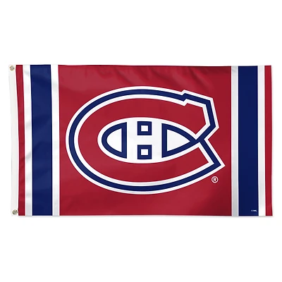 WinCraft Montreal Canadiens 3' x 5' Logo Stripe Deluxe Single-Sided Flag