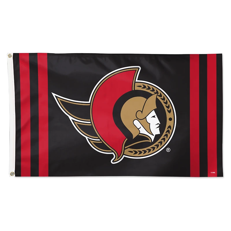 WinCraft Ottawa Senators 3' x 5' Logo Stripe Deluxe Single-Sided Flag