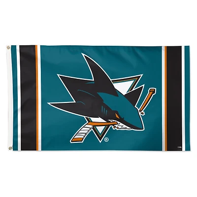 WinCraft San Jose Sharks 3' x 5' Logo Stripe Deluxe Single-Sided Flag