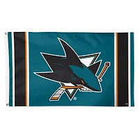 WinCraft San Jose Sharks 3' x 5' Logo Stripe Deluxe Single-Sided Flag