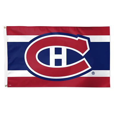 WinCraft Montreal Canadiens 3' x 5' Team Stripe Deluxe Single-Sided Flag