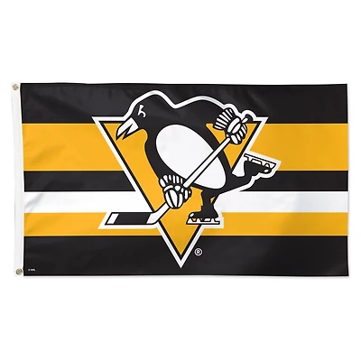 WinCraft Pittsburgh Penguins 3' x 5' Team Stripe Deluxe Single-Sided Flag