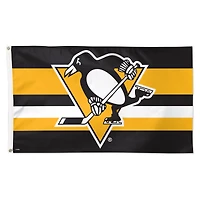WinCraft Pittsburgh Penguins 3' x 5' Team Stripe Deluxe Single-Sided Flag