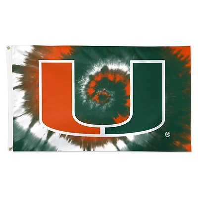 WinCraft Miami Hurricanes 3' x 5' Tie-Dye Deluxe Single-Sided Flag