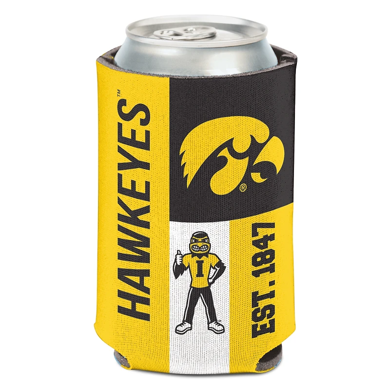 WinCraft Iowa Hawkeyes 12oz. Colorblock Design Full Coverage Pattern Can Cooler