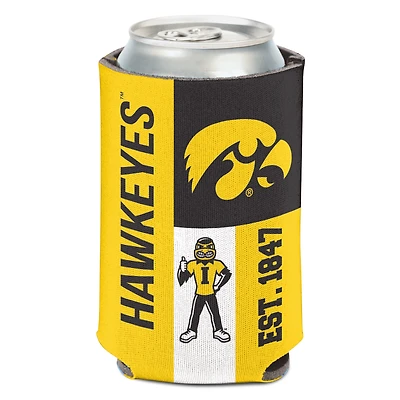 WinCraft Iowa Hawkeyes 12oz. Colorblock Design Full Coverage Pattern Can Cooler